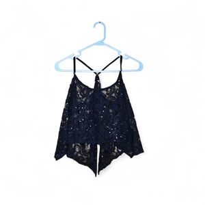 Chic Navy Lace Tank Top